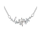 Floral Zircon Crystal Necklace with Delicate Design - Gems Ritual