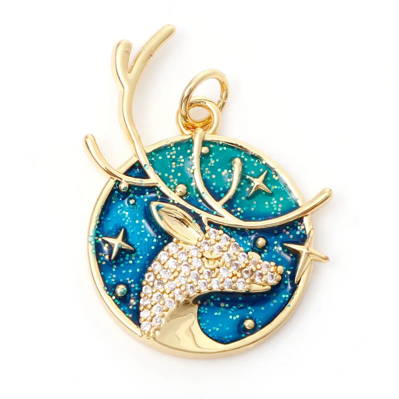 Celestial Zircon Necklace – Sun, Moon & Star Jewelry Gems Ritual