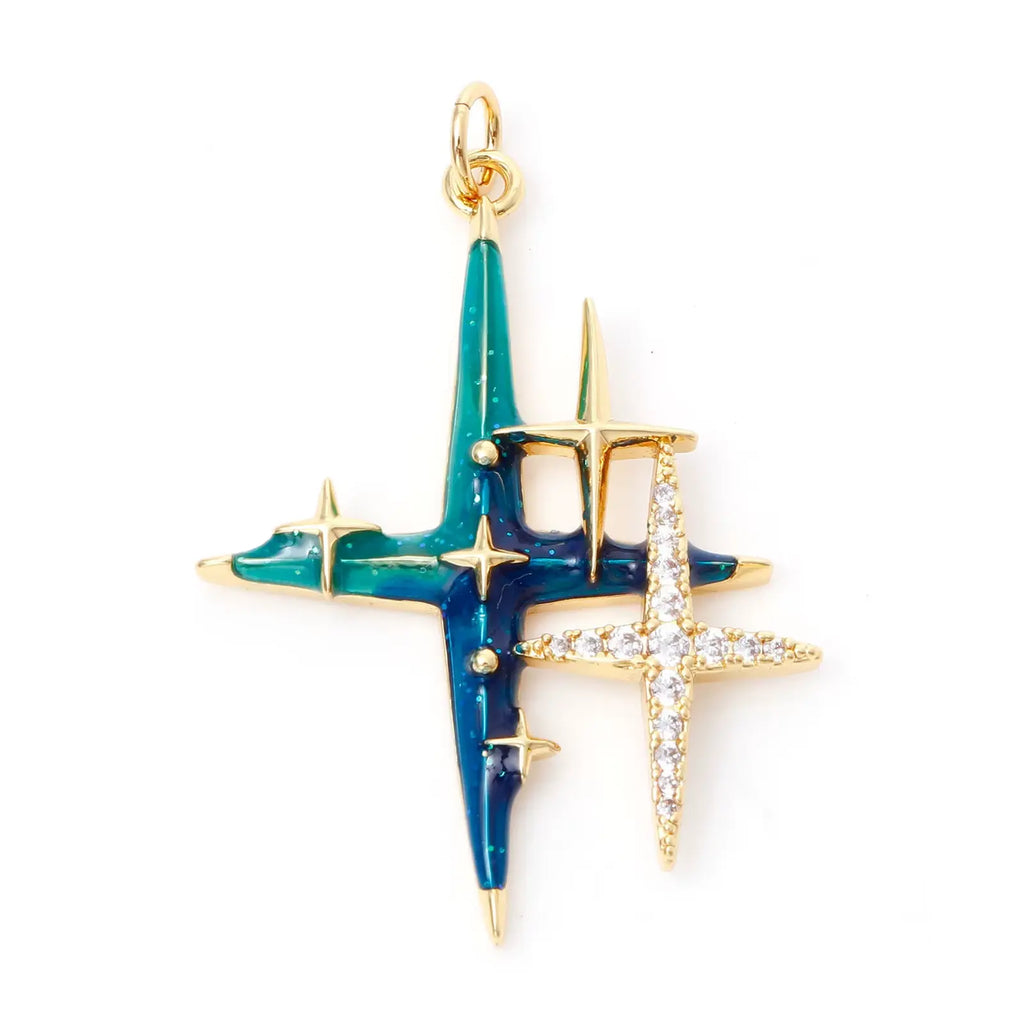 Celestial Zircon Necklace – Sun, Moon & Star Jewelry Gems Ritual