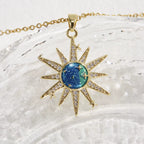Celestial Zircon Necklace – Sun, Moon & Star Jewelry Gems Ritual