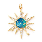 Celestial Zircon Necklace – Sun, Moon & Star Jewelry Gems Ritual