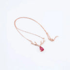 Zircon Antler Pendant Necklace – Teardrop Design in Silver or Rose Gold - Gems Ritual